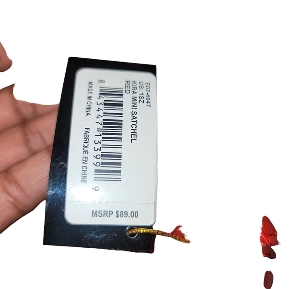 NWT Bebe Women's Kira Mini Satchel in Red - Picture 7 of 8